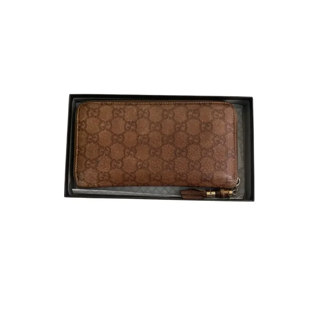 Gucci tassle brown OLD LIBECCIO GG leather organizer wallet - Picture 14 of 16